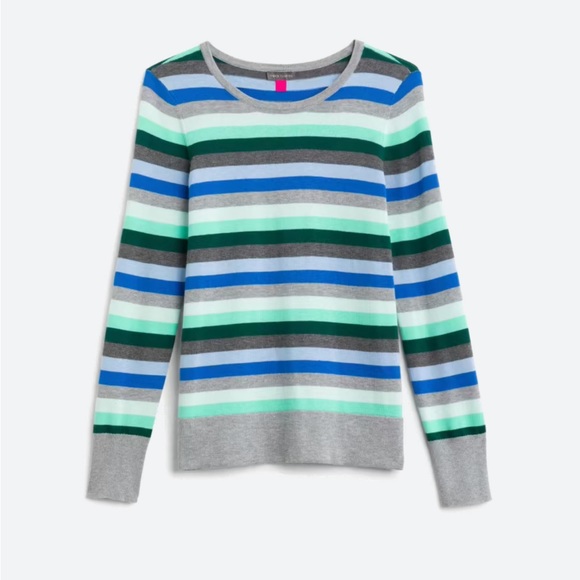 Vince Camuto Ballie Horizontal Striped Crew Neck Sweater NWT Sz XL - Picture 3 of 6